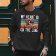 My Heart Is On The Line Football Mom Dad Offensive Lineman Men Sweatshirt