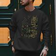 JROTC Dad United States Distressed Camo w US Flag Men Sweatshirt