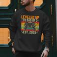 Leveled Up To Dad Of 3 Three Daddy Again 2025 Father's Day Men Sweatshirt Leveled Up To Dad Of 3 Three Daddy Again 2025 Father's Day Men Sweatshirt
