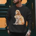 I Love Dad Patriotic Golden Retriever Canine Dog Lover Men Sweatshirt