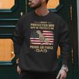 Now He Protects Me USAF Dad Proud Air Force Dad T-Shirt Men Sweatshirt