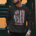 Proud New Dad New Girl Baby First Fathers Day American Flag Men Sweatshirt