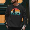 Retro Sasquatch Lover Doxie Wiener Dog Walker Bigfoot Walking a Dog Dachshund Weiner Dog Dad Weenie Small Men Sweatshirt