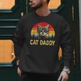 Vintage Cat Daddy Cat Lover Cat Dad Fathers Men Sweatshirt