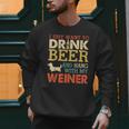 Weiner Dachshund Dad Drink Beer Hang With Dog Vintage Men Sweatshirt