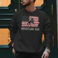 Wrestling Dad US Flag Fathers Day Retro Wrestling Fans Men Sweatshirt