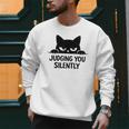 Cat For Cat Lover Mom Dad Cat Judging You Silently Men Sweatshirt