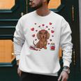 Cute Dachshund Valentine's Day Heart Love Dog Mom Dog Dad Men Sweatshirt