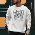 Line Art Dad Mom Dog Teecup Yorkie Men Sweatshirt