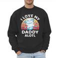 Axolotl Kids Teens Retro Sunset I Love My Daddy Men Sweatshirt