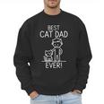 Best Cat Dad Ever Fun Line Art Illustration Men Sweatshirt