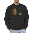 Boston Terrier Bigfoot Dog Walking Dog Mom Dad Kids Men Sweatshirt