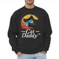 Cat Daddy Vintage 80s Style Cat Retro Sunglasses Distressed Men Sweatshirt