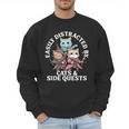 Cats Side Quest Distracted Tabletop Men Women Kids Dad Men Sweatshirt