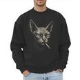 Cigarette Smoking Sphynx Cat Meme Stupid For Dad Men Sweatshirt