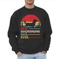 Dachshund Long Haired Best Dad Ever Dog Vintage Retro Men Sweatshirt