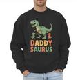 Daddy Saurus Dinosaur Dad Of Two Kids Dino Family Men Sweatshirt