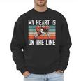 My Heart Is On The Line Football Mom Dad Offensive Lineman Men Sweatshirt