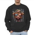 Highland Cow 4th July USA Flag Dad Father America Men Boys Men Sweatshirt