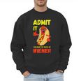Hilarious Hot Dog Dad Joke Text Pun Dirty Joke -Barbecue Men Sweatshirt
