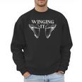 Just Winging It Anatomy Pun Dad Joke Men Sweatshirt