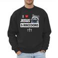 I Love Jesus And Raccoons Mom Dad Christian Love Jesus Bible Men Sweatshirt