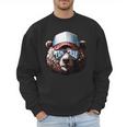 Papa Bear Face Cool Dad Style Retro Fathers Day Daddy Bear Men Sweatshirt