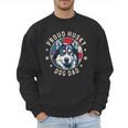 Proud Husky Dad American Flag Patriotic Husky Dad Men Sweatshirt