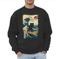 Pug Japanese Kanagawa Wave Surfing Japan Mom Dad Kids Men Sweatshirt