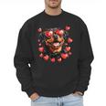 Rottweiler Heart Glasses Cute Rottie Dog Lover Mom Dad Kids Men Sweatshirt