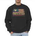 Vintage USA Flag Chicken Dad Stars Men Sweatshirt