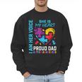 I Am Her Voice She Is My Heart Autism Awareness Daughter Dad Men Sweatshirt