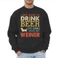Weiner Dachshund Dad Drink Beer Hang With Dog Vintage Men Sweatshirt