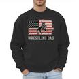 Wrestling Dad US Flag Fathers Day Retro Wrestling Fans Men Sweatshirt