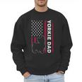 Yorkie Dog Vintage US American Flag Yorkie Dad Fathers Day Men Sweatshirt