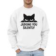 Cat For Cat Lover Mom Dad Cat Judging You Silently Men Sweatshirt