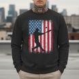 American Flag Vintage Baseball Flag Dad Mom Tee T-Shirt Men Sweatshirt