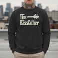 The Bassfather Distressed Bass Player Dad Fathers Day Men Sweatshirt