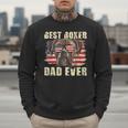 Best Boxer Dad Ever USA Flag American Dog Animal Lover Men Sweatshirt