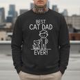 Best Cat Dad Ever Fun Line Art Illustration Men Sweatshirt