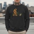 Boston Terrier Bigfoot Dog Walking Dog Mom Dad Kids Men Sweatshirt