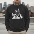 Cat Dad Life The Catfather Fathers Day Vintage Men Sweatshirt