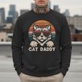 Cat Daddy Sunglasses Sunset Retro Fur Dad Papa Kitten Men Men Sweatshirt