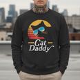 Cat Daddy Vintage 80s Style Cat Retro Sunglasses Distressed Men Sweatshirt