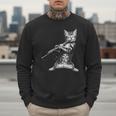 Cat Playing The Clarinet For Cat Lover Cat Mom Cat Dad Men Sweatshirt