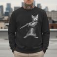 Cat Playing Flute For Cat Lover Cat Mom Cat Dad Men Sweatshirt
