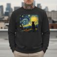 Cat Starry Night Van Gogh Cat For Cat Lover Cat Mom Cat Dad Men Sweatshirt