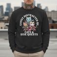 Cats Side Quest Distracted Tabletop Men Women Kids Dad Men Sweatshirt