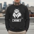 Chonk Fat And Hairy Cat Cats Kittens Dad Graphic Mom Funny Men Sweatshirt