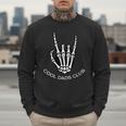 Cool Dads Club Skeleton Rock Pocket Fathers Day Rocker Hand Men Sweatshirt